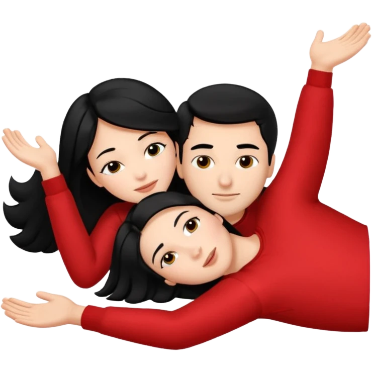 Девушка с большими симками голая лежит на спину , а на ней лежит голый мужчина с членом, лицом перед, держит её большую жопу. белое тело, волосы черные, только они дваем emoji