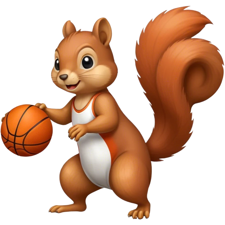 a squirrel plays basketball emoji