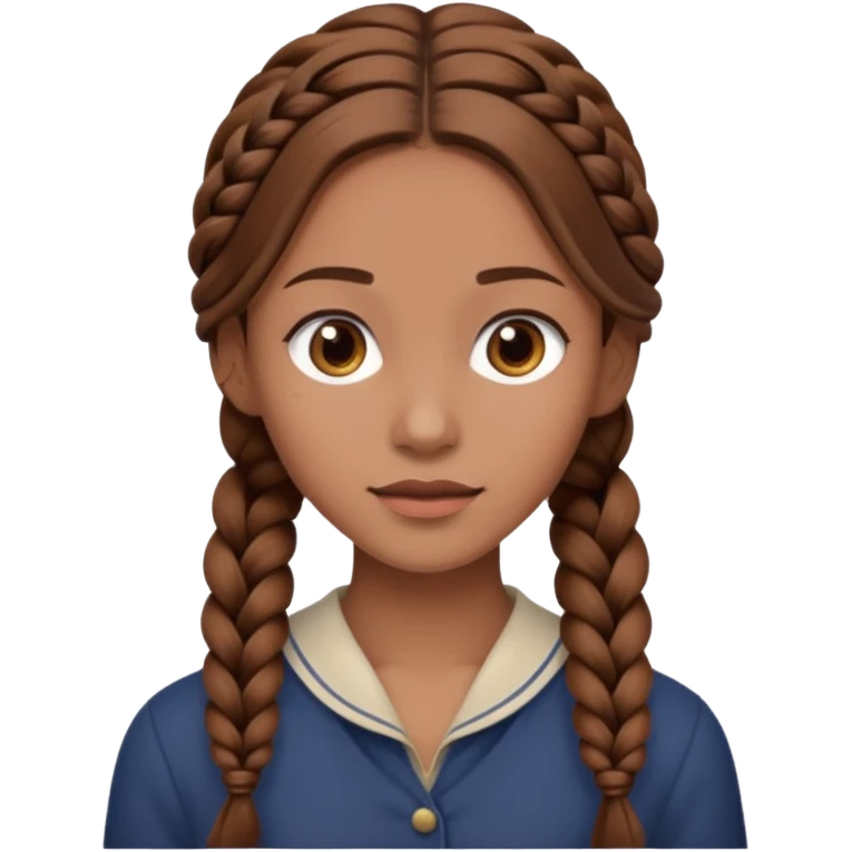 Woman with long single braid emoji