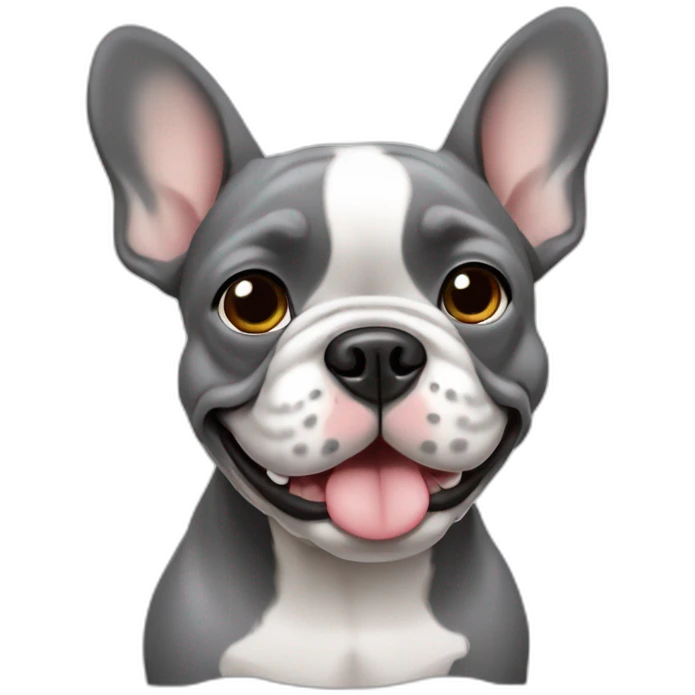 little-happy-French-bulldog-gray-color emoji