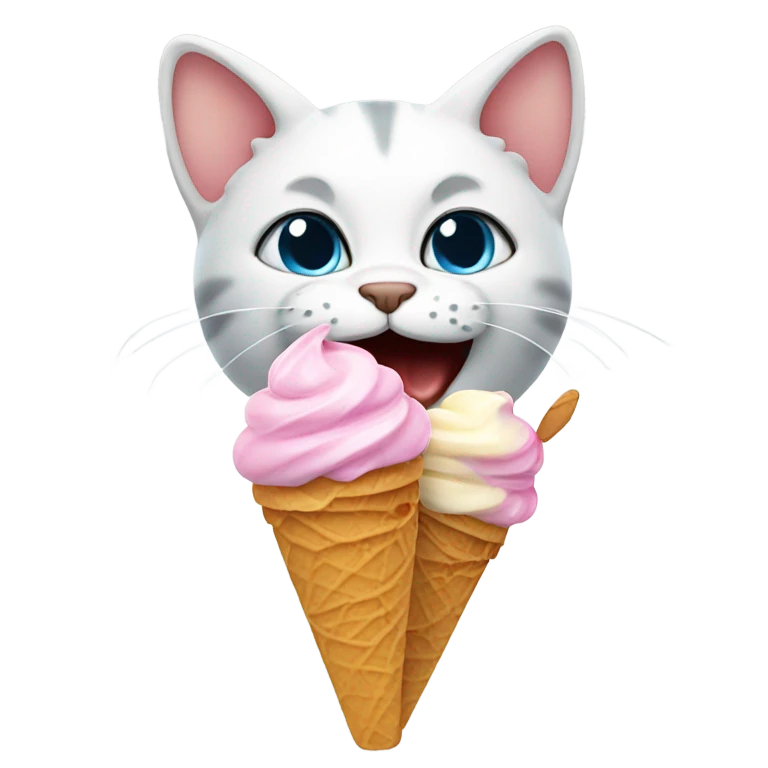 Cat eating ice cream emoji