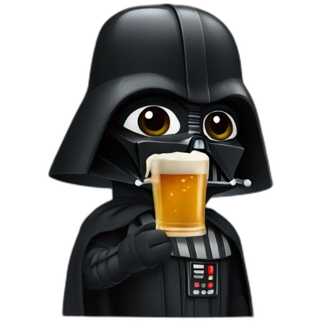 Dark Vador buvant une bière emoji