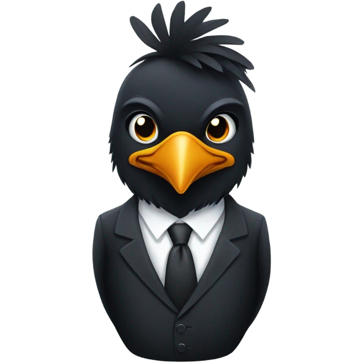 Crow wearing a suit emoji