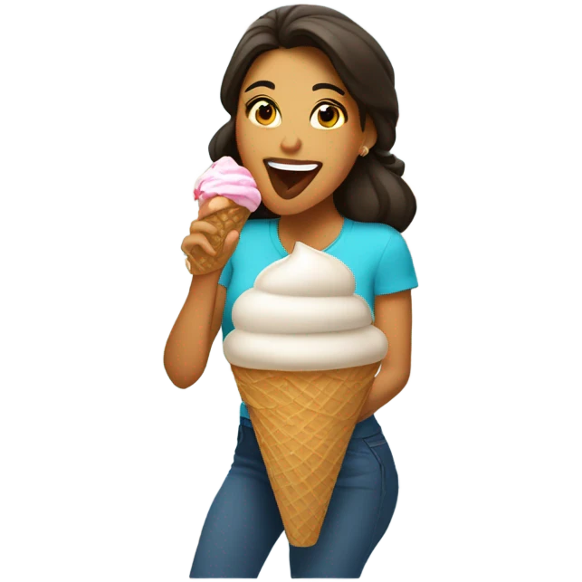 Latina licking ice cream emoji