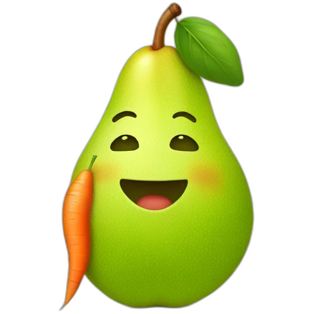 pear with carrot emoji