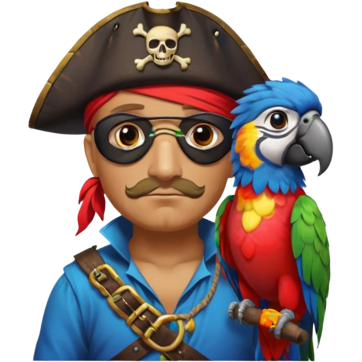 pirate and parrot emoji