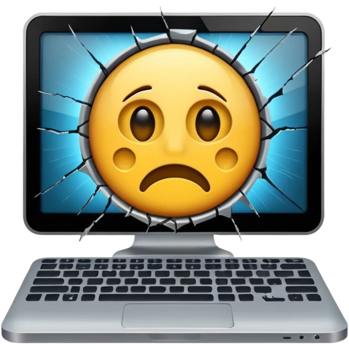 damaged computer emoji