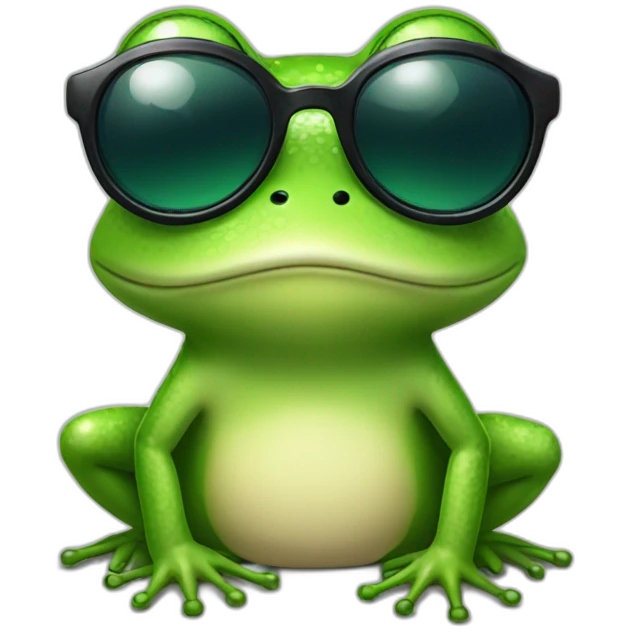 Frog with sunglasses emoji