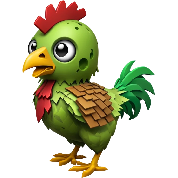 Minecraft zombie riding a Minecraft chicken emoji