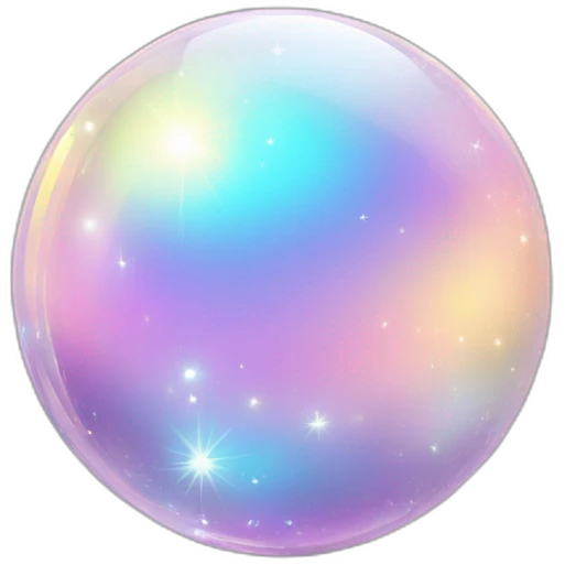 Sparkly glossy Pastel iridescent glass crystal glass orb emoji