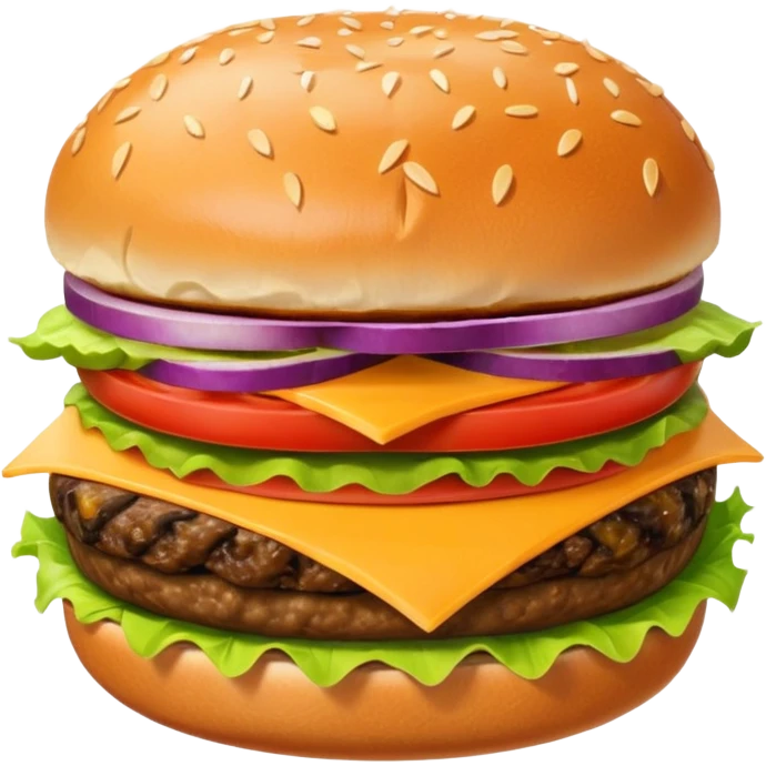 single patty cheeseburger with classic toppingsz emoji