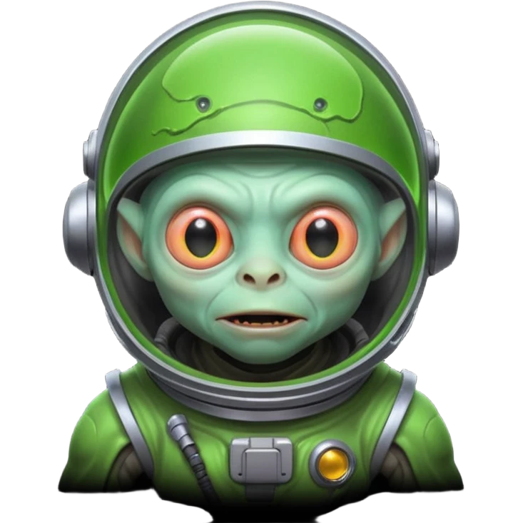 Neon gollum with a space helmet on emoji