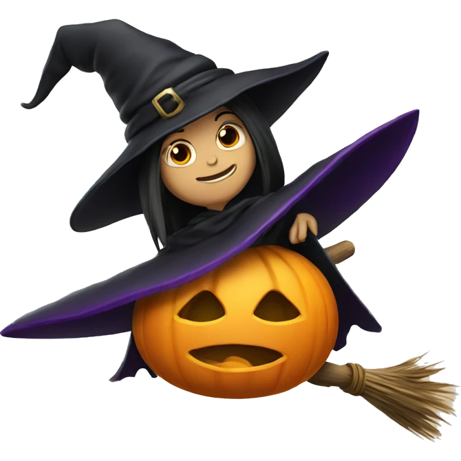 Witch on broom emoji