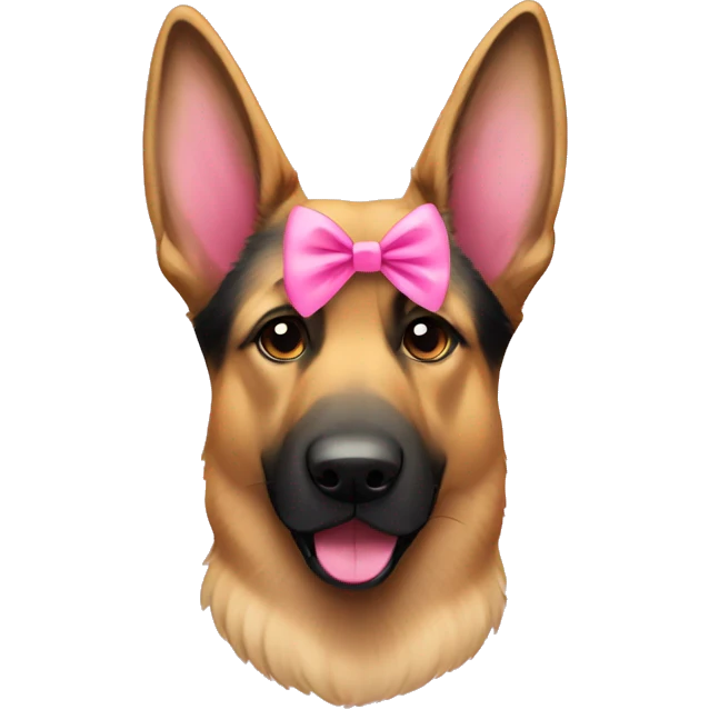 german shepherd with a pink bow emoji