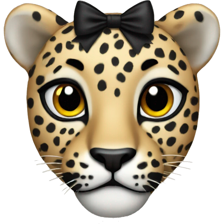 A leopard with black bow emoji