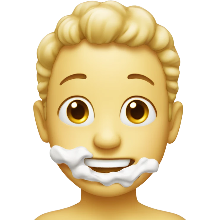 Happy face with cream in face  emoji