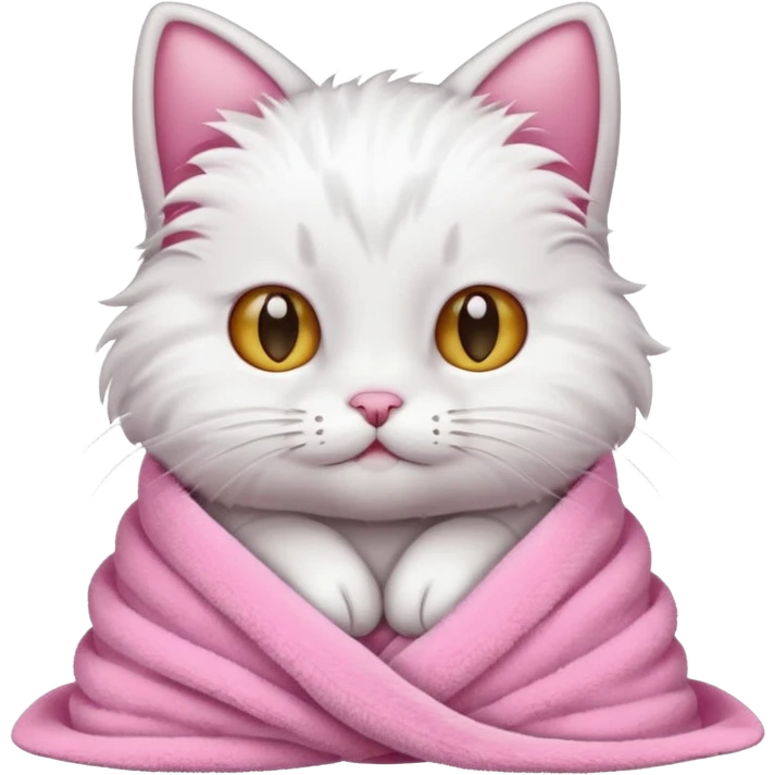 Кот в розовом полотенце emoji