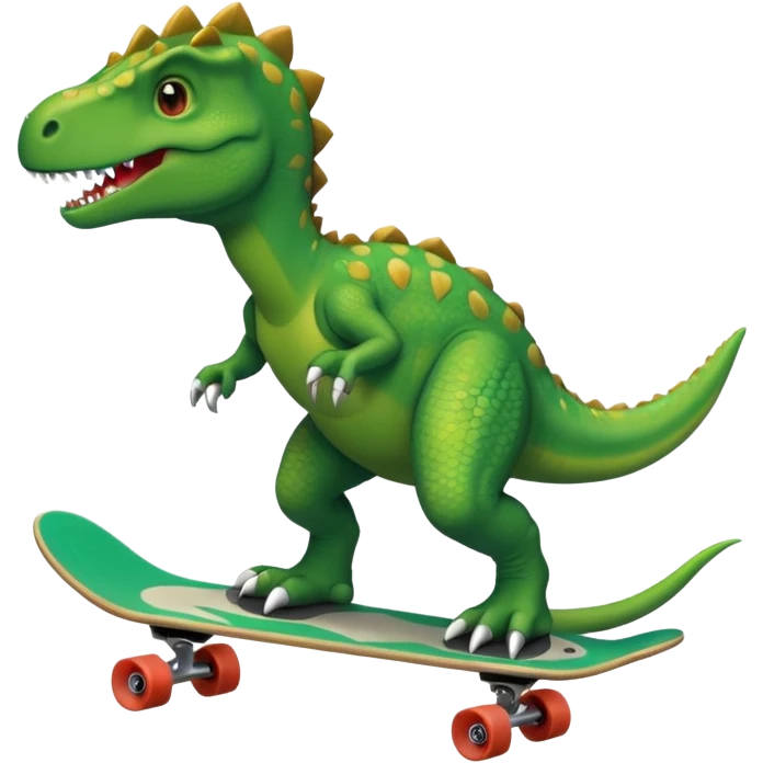 Dinosaur on a skateboard emoji