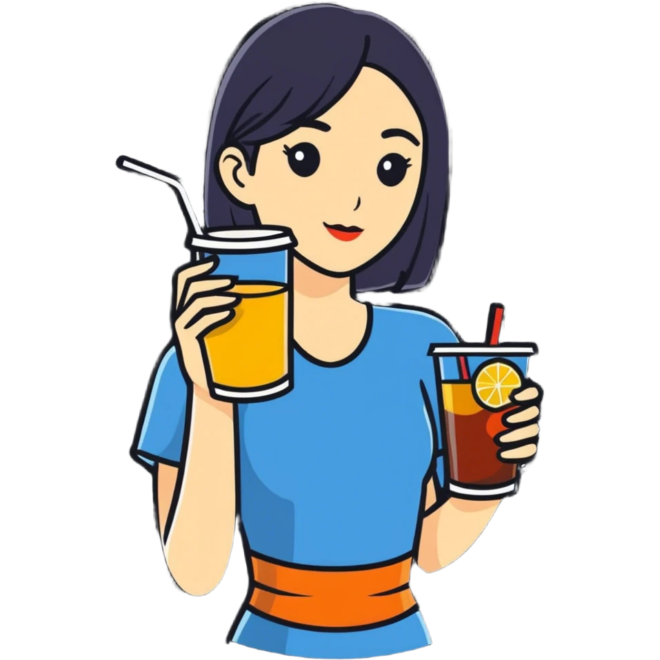 Mom with a drink emoji