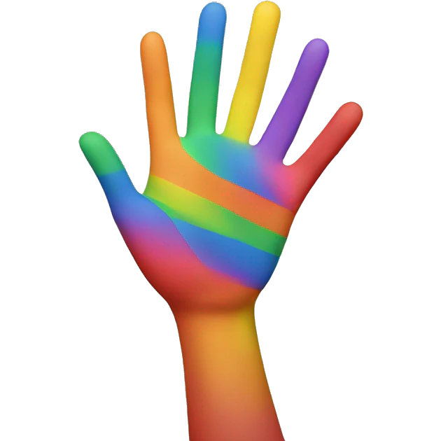 raised hands with rainbow between them emoji