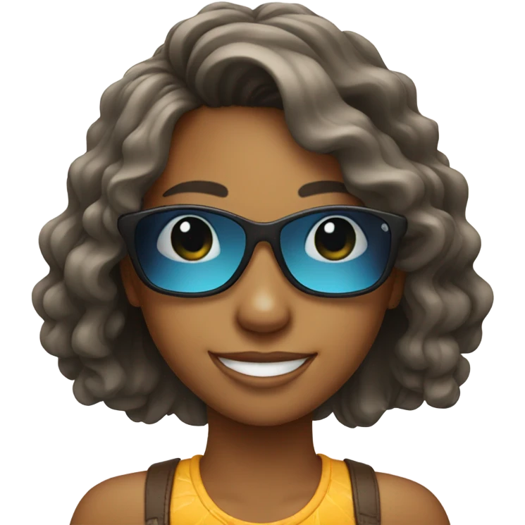 smiling girl with sunglasses emoji