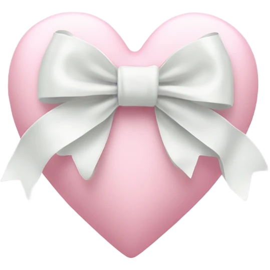 Pastel pink heart with white bow emoji