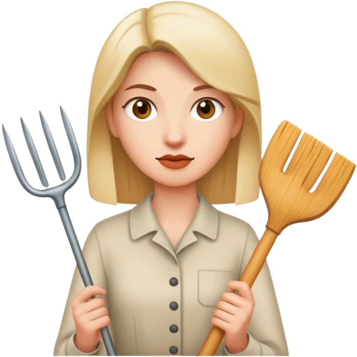 Feminist with a pitchfork emoji