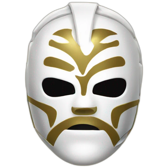 mascara de lucha libre blanca con aleta superior emoji