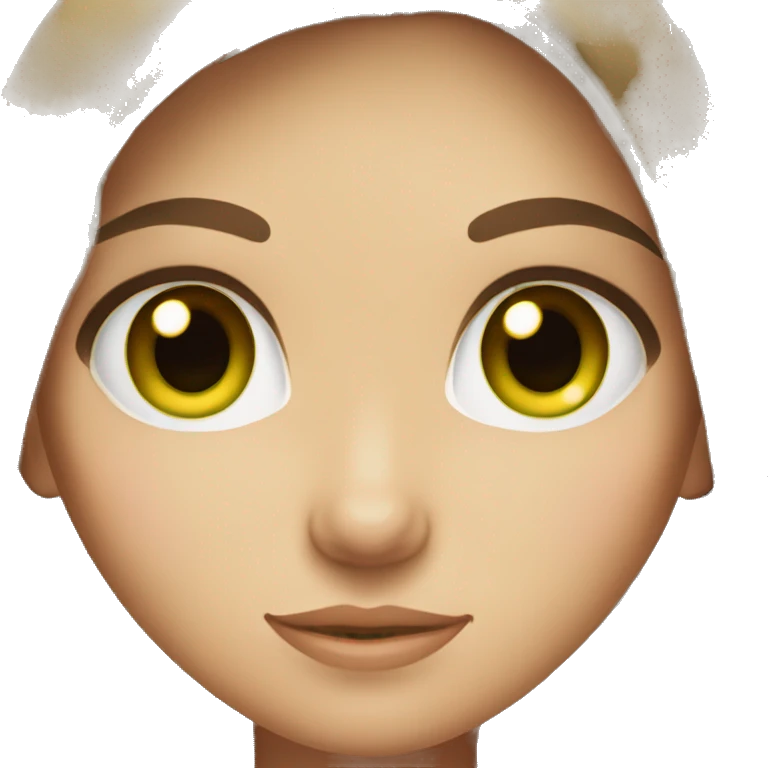 girl with brown hair and green eyes emoji