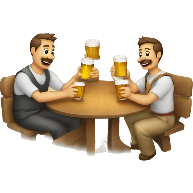 Tres manos agarrando tres jarras de cervezas y brindando emoji