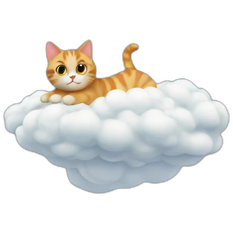 Cat flying over a cloud emoji