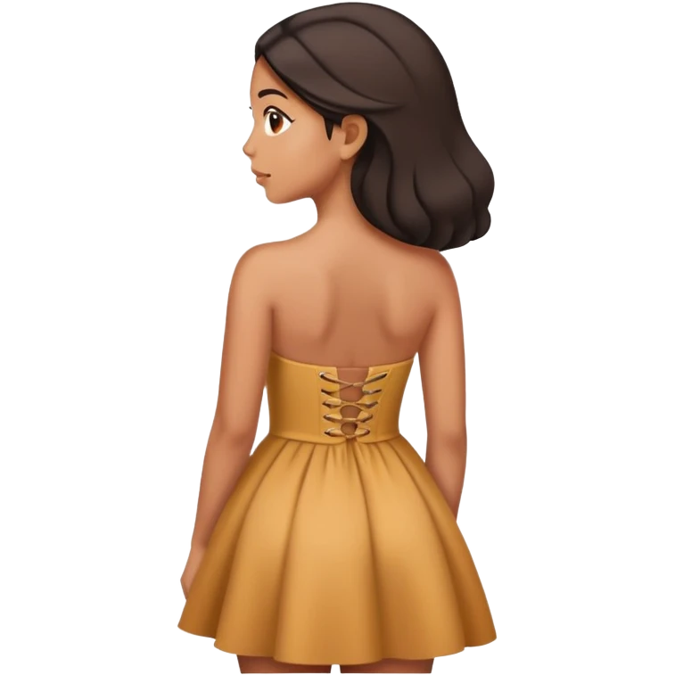 Latina girl back looking away strapless dress emoji