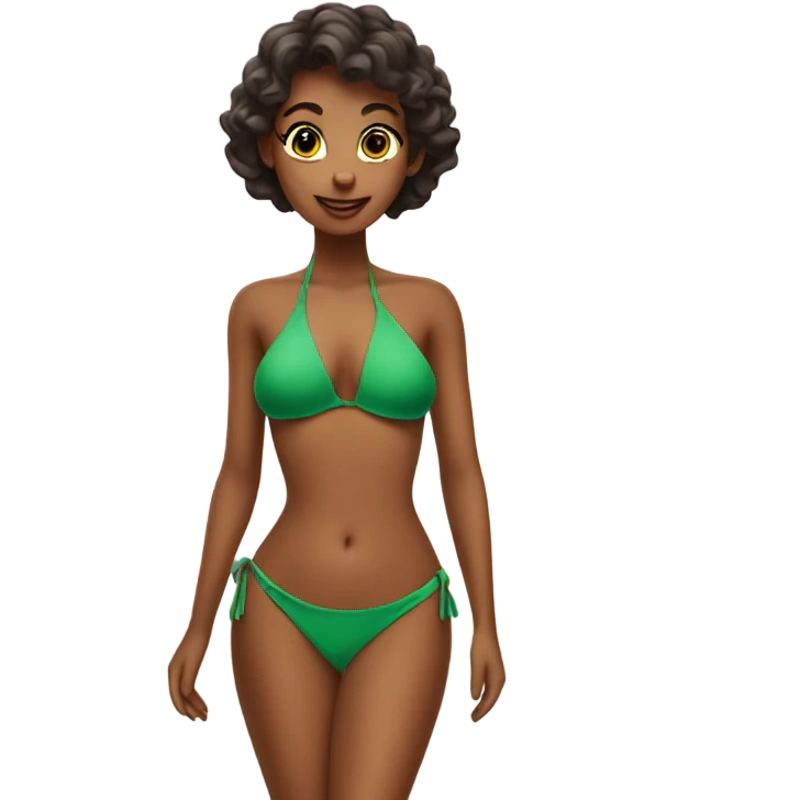 Bambi in a green bikini emoji
