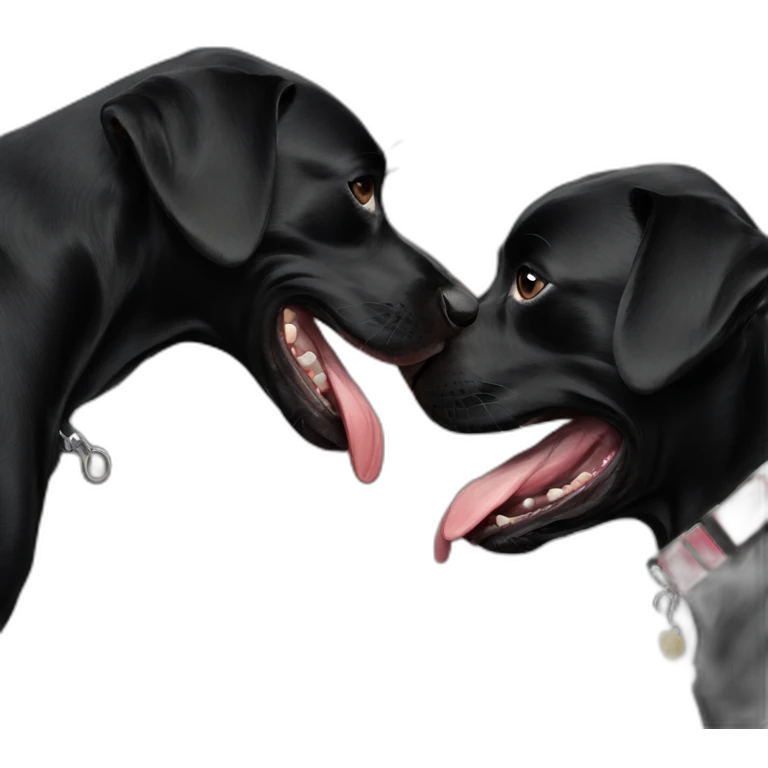 Black dogs kissing emoji