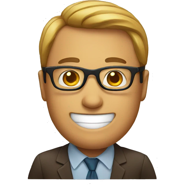 smile emoji man with glasses emoji