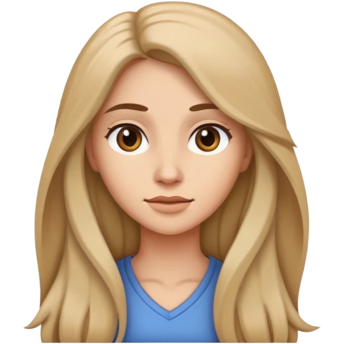 female with log hair potrait emoji