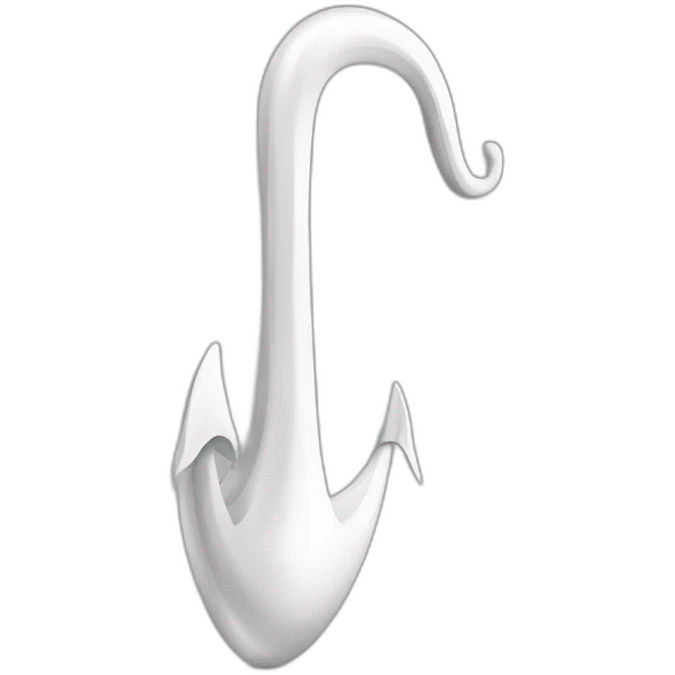 Hook with long roop white vector emoji
