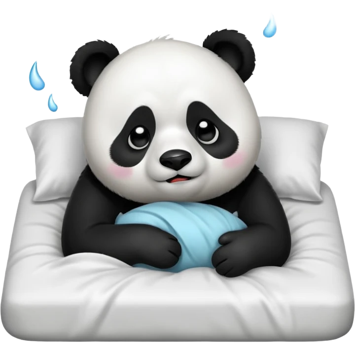 panda crying in bed emoji