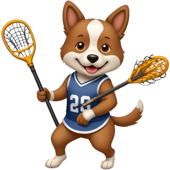 Dog playing lacrosse emoji