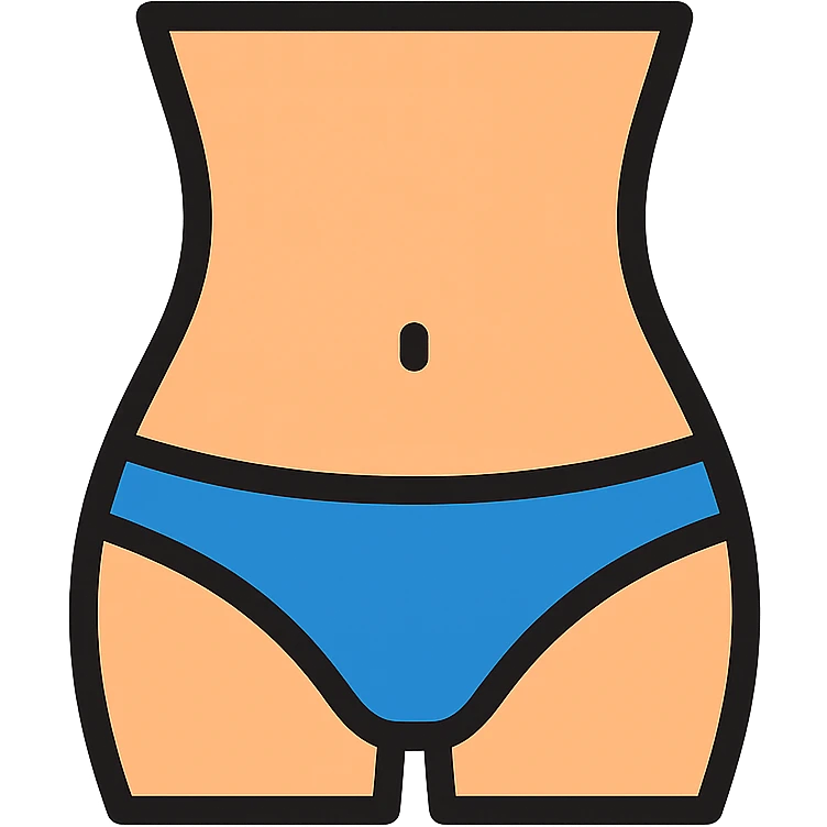 colored icon of a female belly, simple and clear emoji