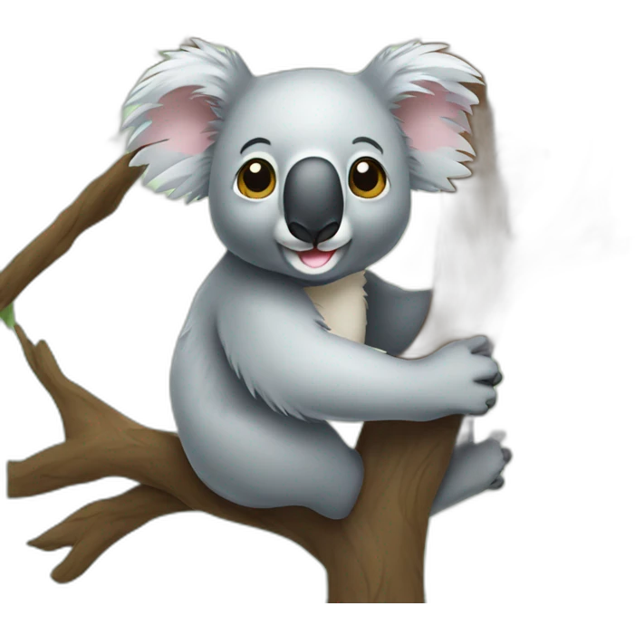 A koala hanging in tree emoji