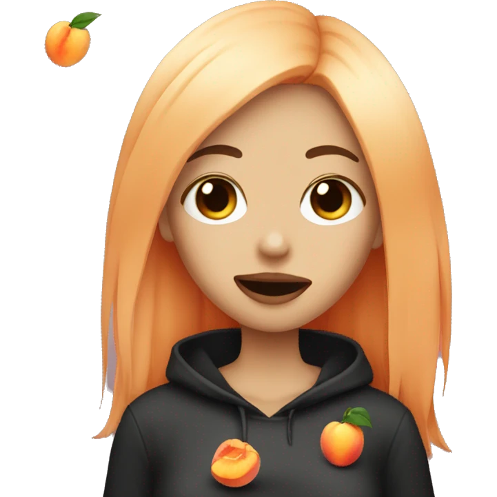 emo women eating peaches  emoji