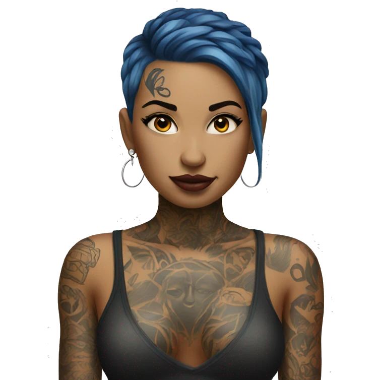Full body Tattooed girl emoji