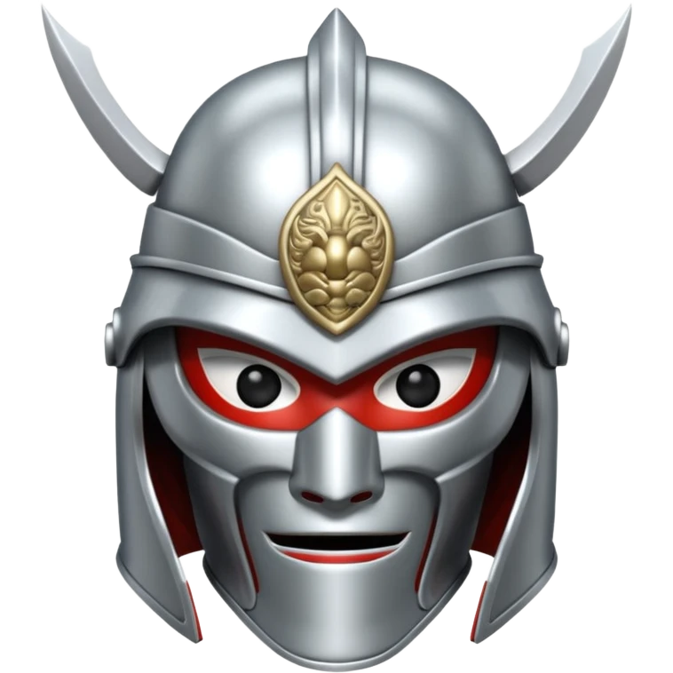 silver samurai helmet emoji
