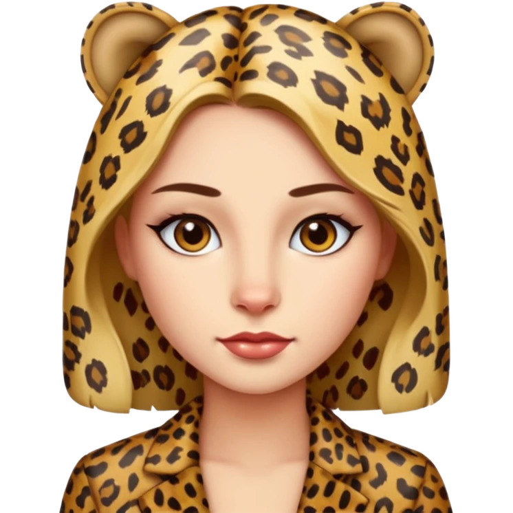 woman wearing leopard print emoji