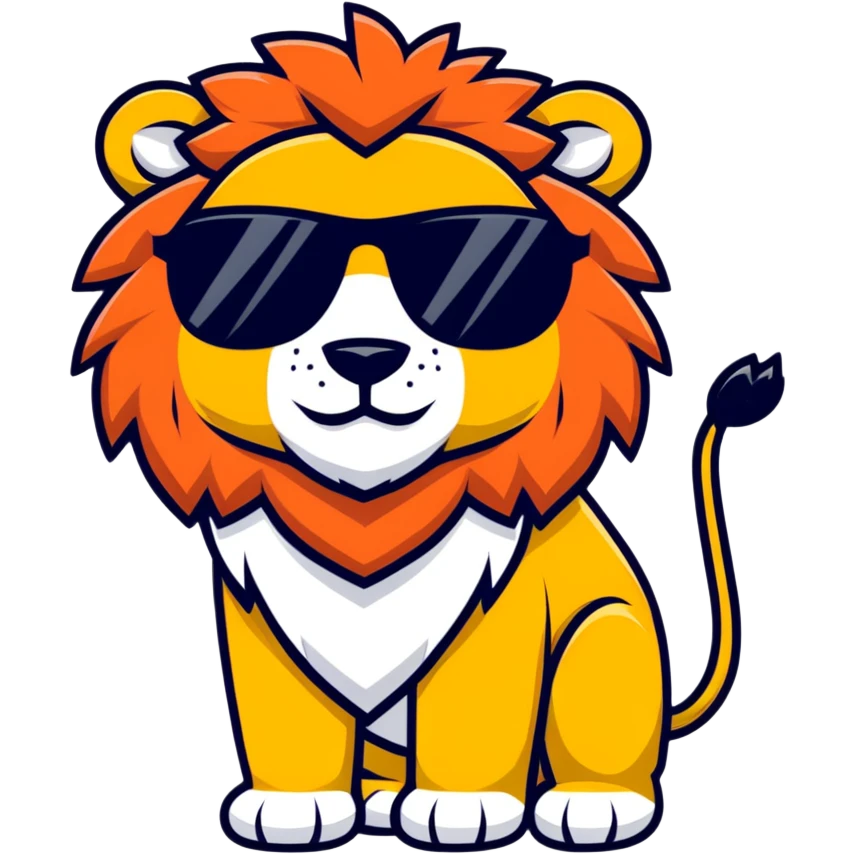 cool lion with sunglasses emoji