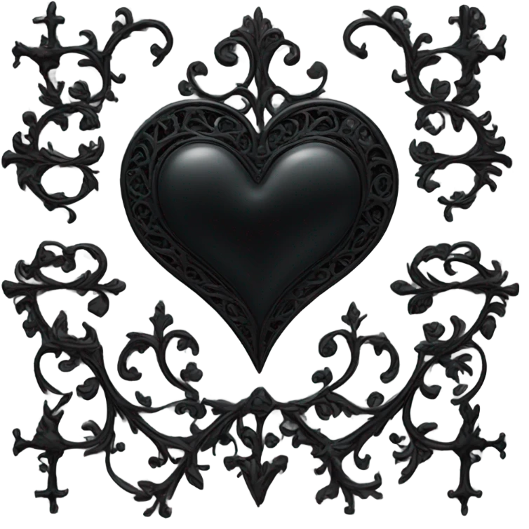 gothic black ios heart emoji