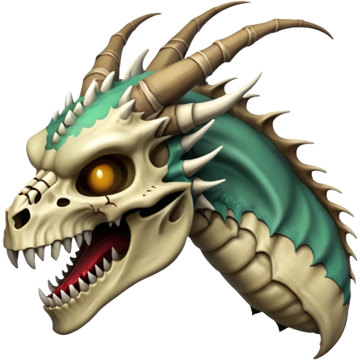 Dragon with a dragon-cadaver-skull face (full body) emoji