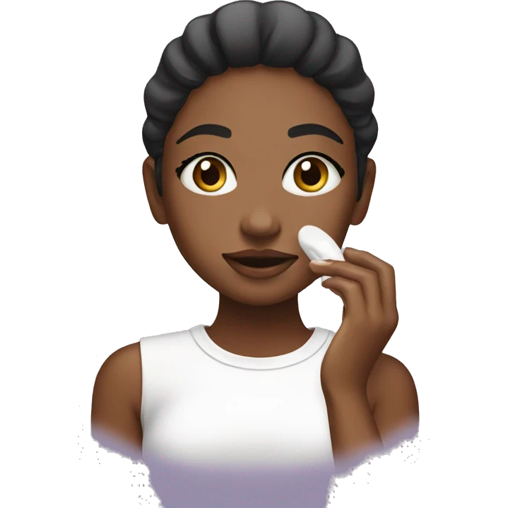 A girl doing her skincare emoji