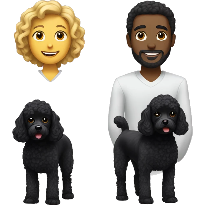 Black cockerpoo and a man with black hair emoji